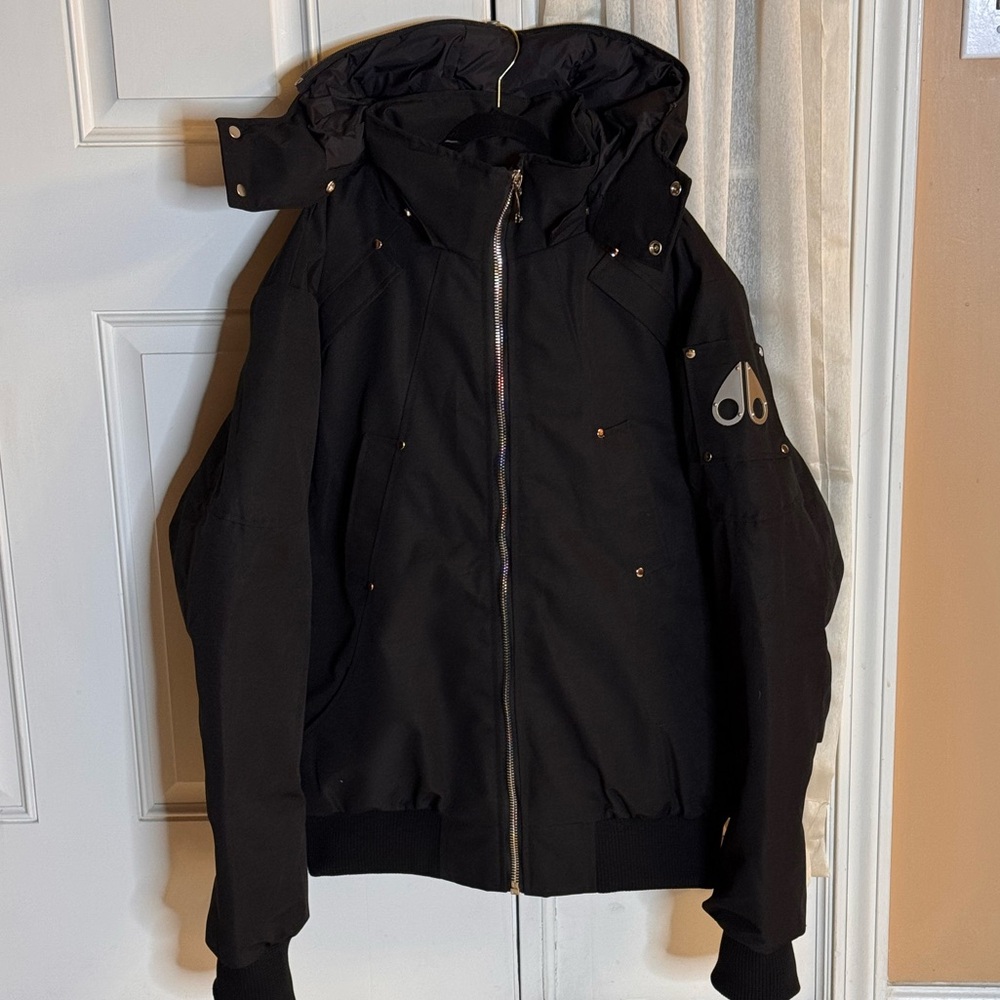 Black moose knuckles jacket